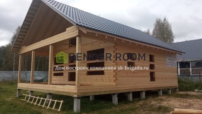 Дом из бруса с антресолью