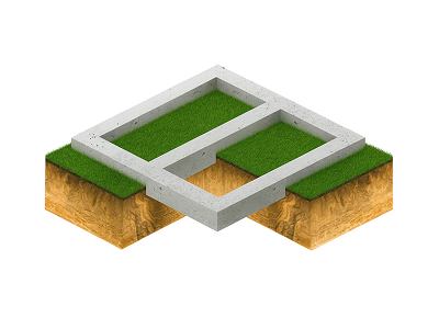 Ленточный монолитный мелкозаглубленный фундамент 