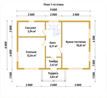 Планировка 1 этаж