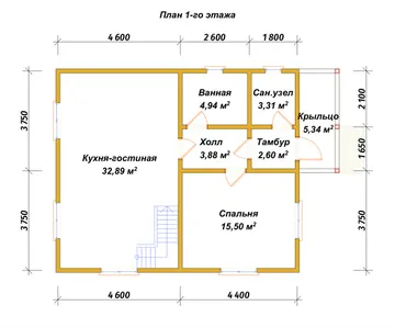Планировка 1 этаж