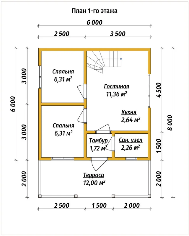 План 1-го этажа